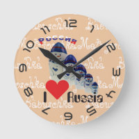 Russland - Russia Babuschka - Matrjoschka Wanduhr