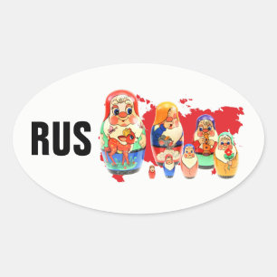Russland - Russia Kleber Oval Sticker