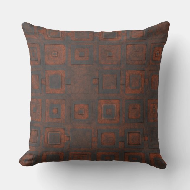 Rust Abstract Throw Pillow (Front)