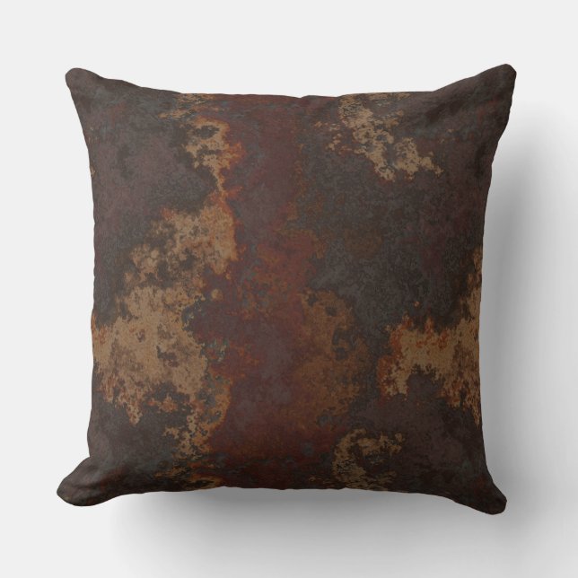Rust Abstract Throw Pillow (Front)