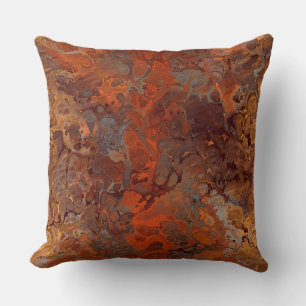 Rust Abstract Throw Pillow