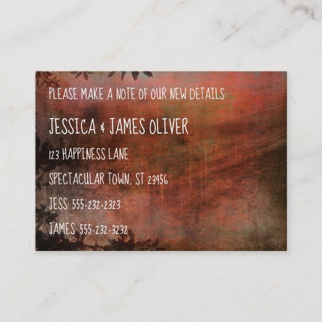 Rust and Brown Grunge We've Moved Handout Card (Front)