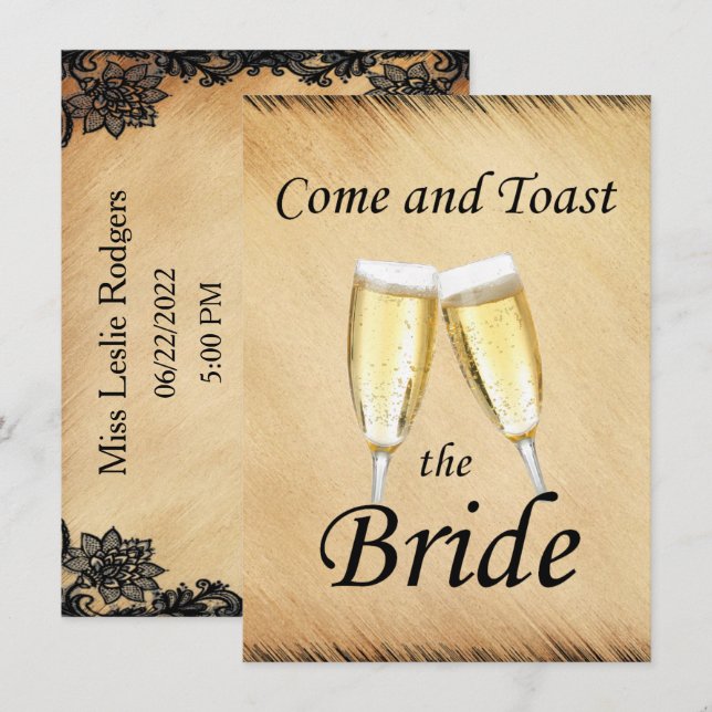 Rust and Lace Bachelorette Party Invitation (Front/Back)