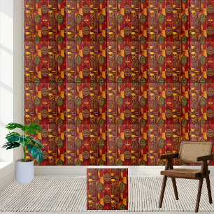 Rust and Ochre African Inspired Design Tile