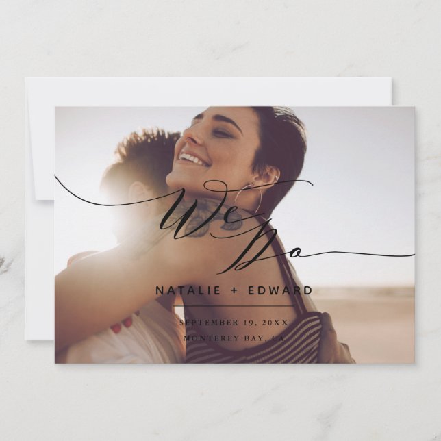 Rust and script we do elegant photo save the date (Front)