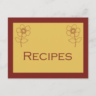 Rust and Tan Recipe Card