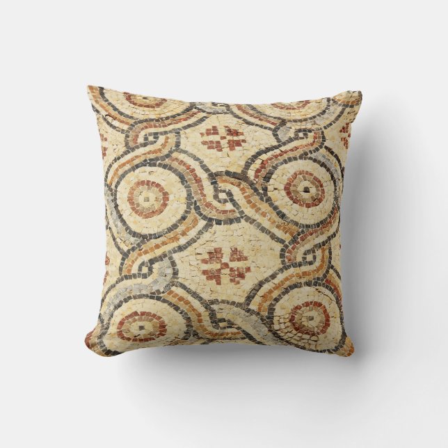 Rust and Tan Tile Pillow (Front)