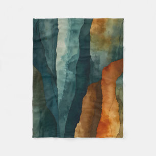 Rust and Teal Fleece Blanket
