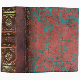 Rust and Turquoise Antique Vintage Book Binder