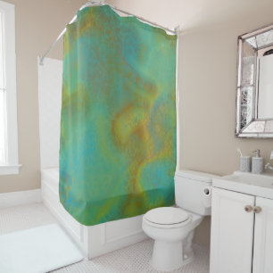 Rust and Turquoise Marble abstract 6