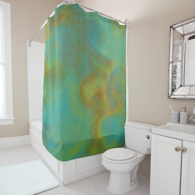 Rust and Turquoise Marble abstract 6 (In Situ)