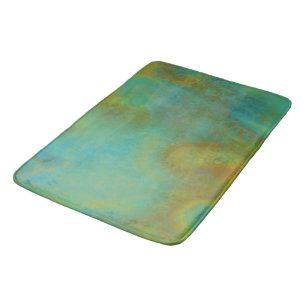 Rust and Turquoise Marble abstract 6 Bath Mat