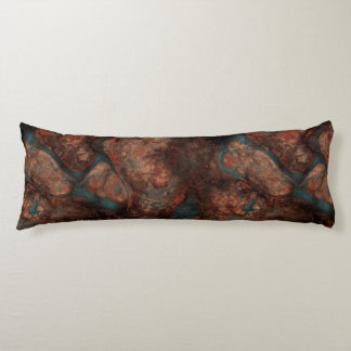 Rust and Turquoise Stone Abstract Body Pillow