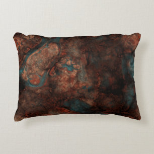 Rust and turquoise stone accent pillow