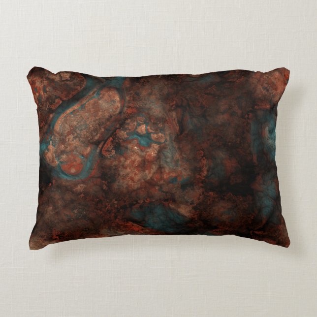 Rust and turquoise stone  accent pillow (Front)
