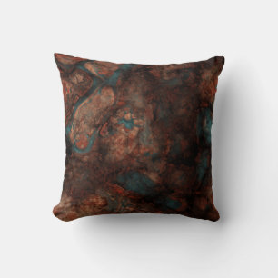 Rust and turquoise stone  throw pillow
