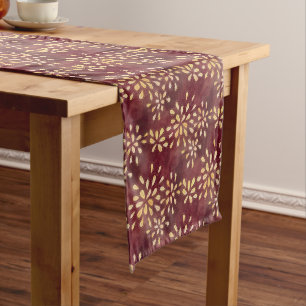 Rust and Yellow Sunflower Pattern  Short Table Runner