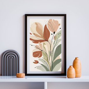 Rust Bloom Serenity IV – Contemporary Botanical Poster