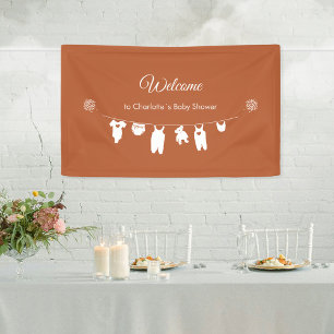 Rust Boho Minimalist Baby Shower Welcome Banner