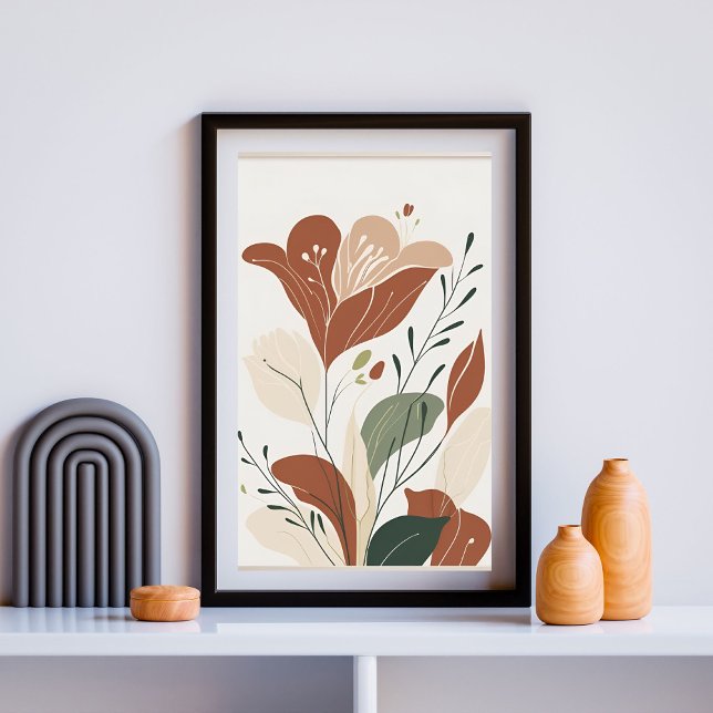 Rust Botanical Serenity I – Contemporary Abstract  Poster (Creator Uploaded)