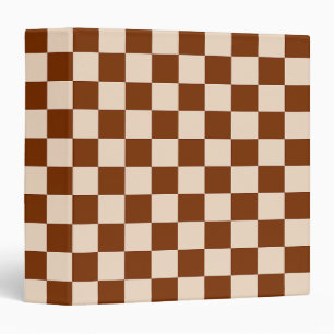 Rust brown and beige chequerboard pattern binder
