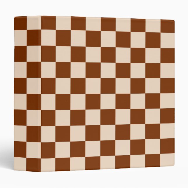 Rust brown and beige chequerboard pattern binder (Front/Spine)