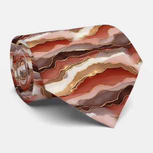 Rust Brown Gold Marble Contemporary Tie