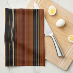 Rust Brown Modern Stripes Kitchen Towel