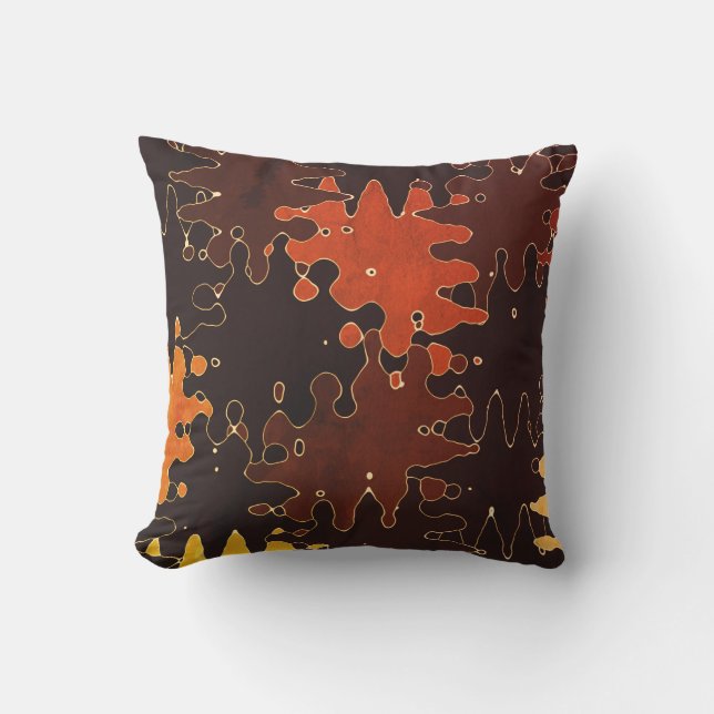 Rust Brown Orange Modern Unique Trendy Rustic Outdoor Pillow (Front)