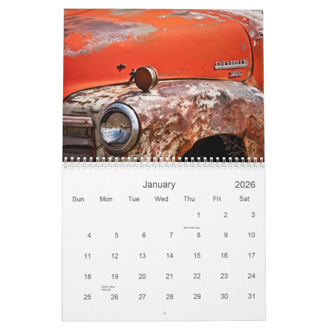 Rust Buckets 2013 Calendar (Jan 2026)