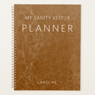 Rust Burnt Orange Modern Marble Planner