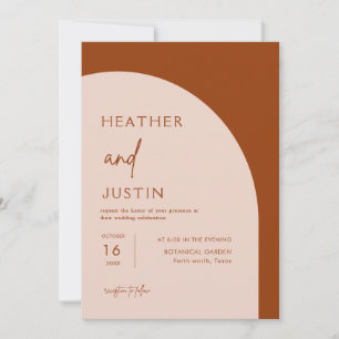 Rust Burnt Orange Terracotta Wedding Invitations