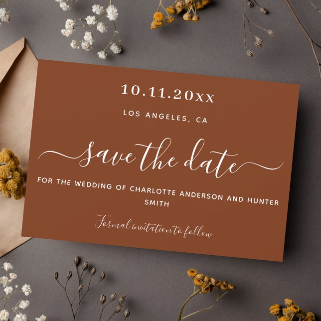 Rust burnt orange wedding save the date (Creator Uploaded)