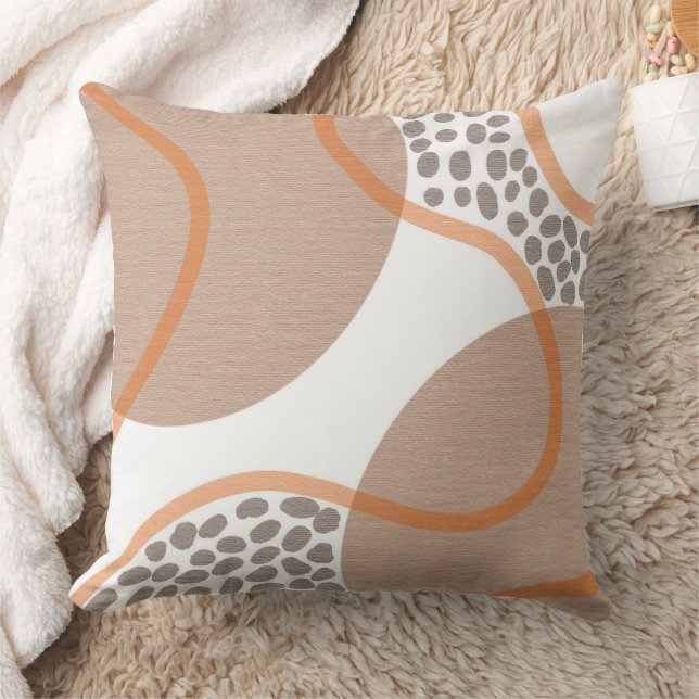 Rust Colour Geometric Earth Tones  Throw Pillow (Blanket)