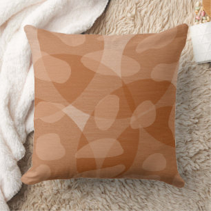 Rust Colour Geometric Earth Tones Throw Pillow