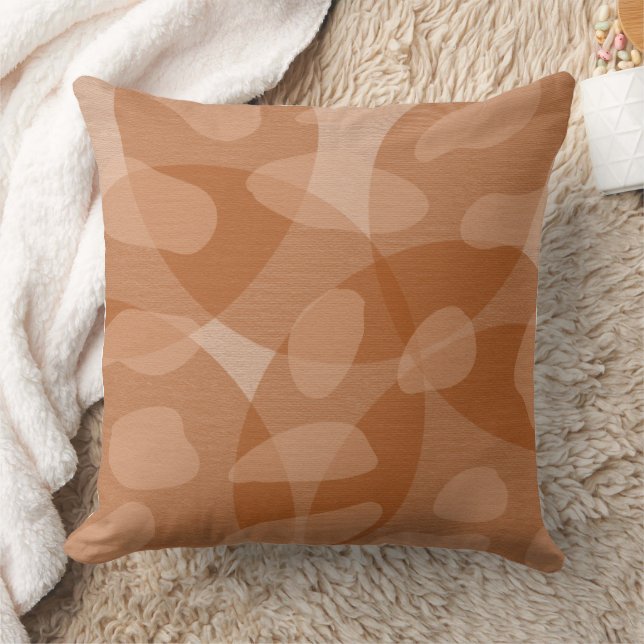 Rust Colour Geometric Earth Tones Throw Pillow (Blanket)