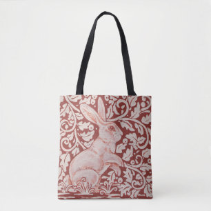 Rust Colour Rabbit & Leaves Designer Shopping Tote