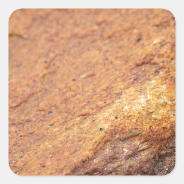 Rust Coloured Granite Rock Square Sticker (Front)