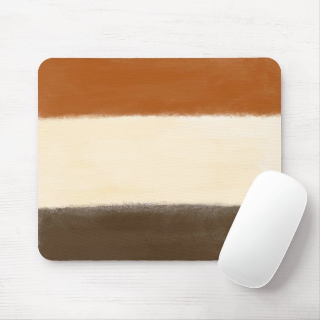 Rust Cream and Brown Colour Block Mouse Pad (With Mouse)