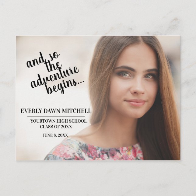 Rust (Customizable Colour) Graduation Party Photo Postcard (Front)