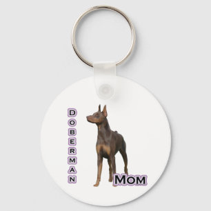 Rust Doberman Mom 4 - Keychain