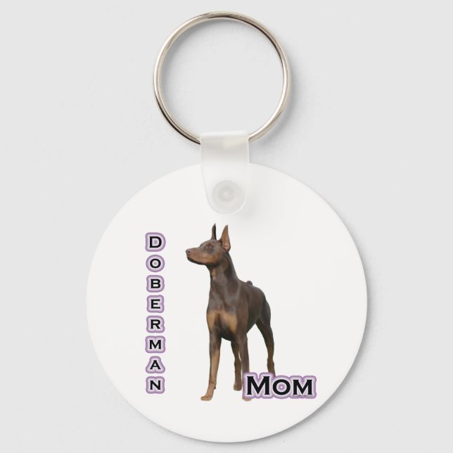 Rust Doberman Mom 4 - Keychain (Front)
