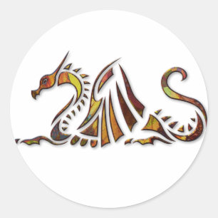 Rust Dragon Classic Round Sticker