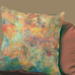 Rust & Earth Abstract Design Throw Pillow<br><div class="desc">Modern throw pillow features an artistic brushstroke design in a rust and earth toned colour palette with golden yellow, orange, blue and green accents. An artistic design in a complimentary colour palette, this stylish throw pillow is bound to add a splash of colour to any modern room. A stylish artistic...</div>