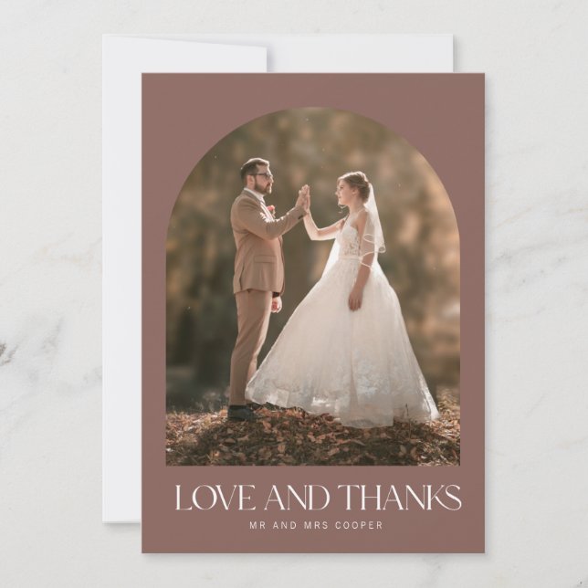 Rust Fall Photo Love Merci Mariage Carte de remerc (Devant)