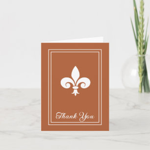 Rust Fleur de Lis Carte de remerciements