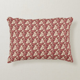 Rust Floral Leaf Pattern   Terracotta Botanical  Accent Pillow