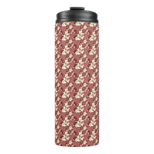 Rust Floral Leaf Pattern   Terracotta Botanical  Thermal Tumbler