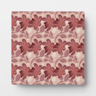 Rust Floral Seamless Pattern Large Flowers Minimal Plaque