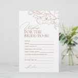 Rust floral wedding advice & wishes card<br><div class="desc">These advice & wishes cards are sweet keepsakes for the bride and couple, features elegant delicate hand drawn flower illustration and modern script typography details, in terra cotta and white colour, simple and romantic. great activity for modern rustic bridal shower, country garden wedding, and simple boho wedding parties in fall...</div>